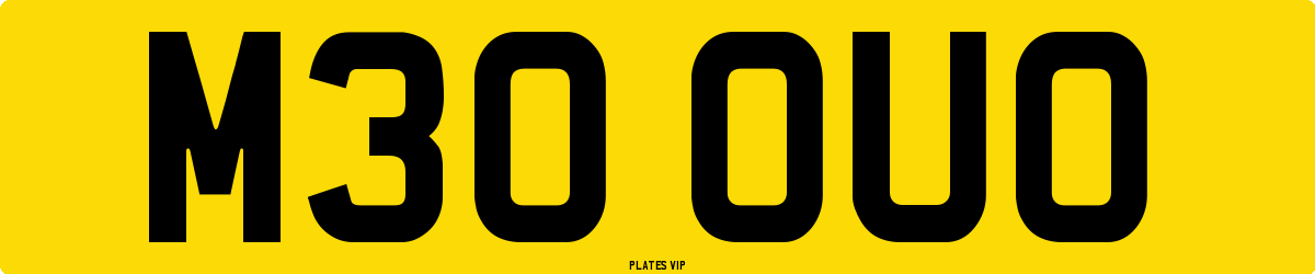 M30 OUO Number Plate