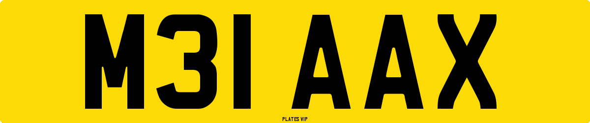M31 AAX Number Plate