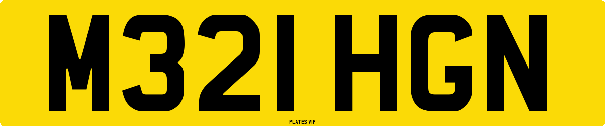 M321 HGN Number Plate