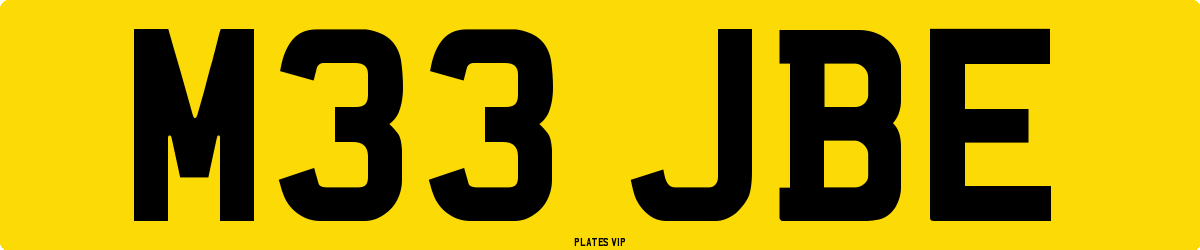 M33 JBE Number Plate