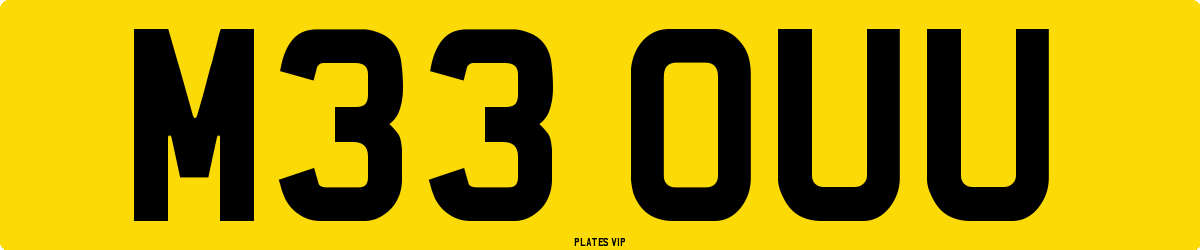 M33 OUU Number Plate