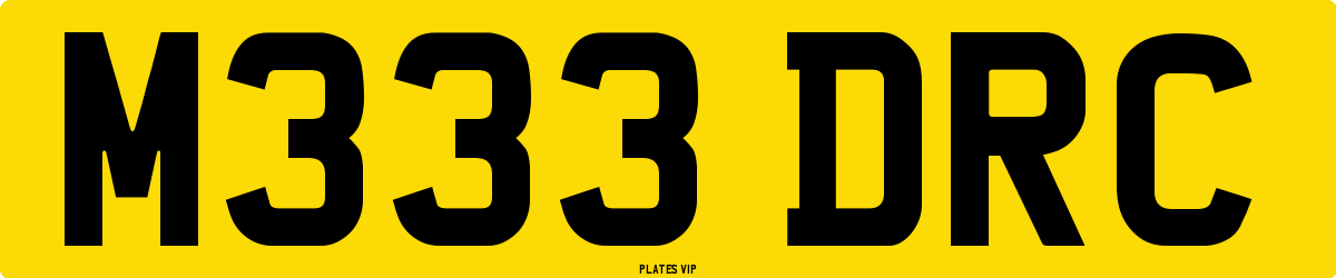 M333 DRC Number Plate