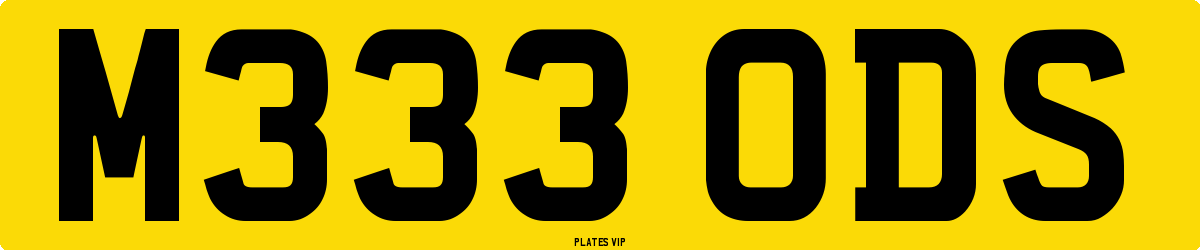 M333 ODS Number Plate