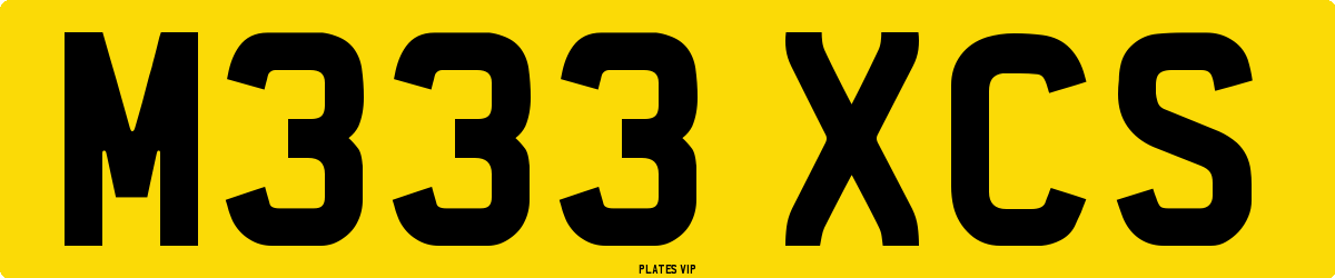 M333 XCS Number Plate