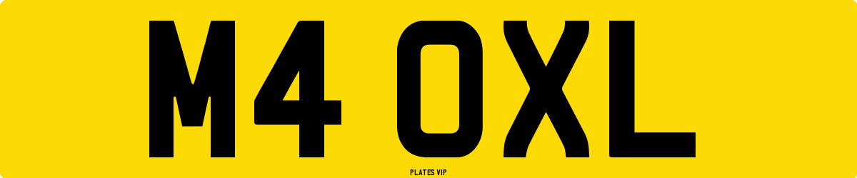 M4 OXL Number Plate