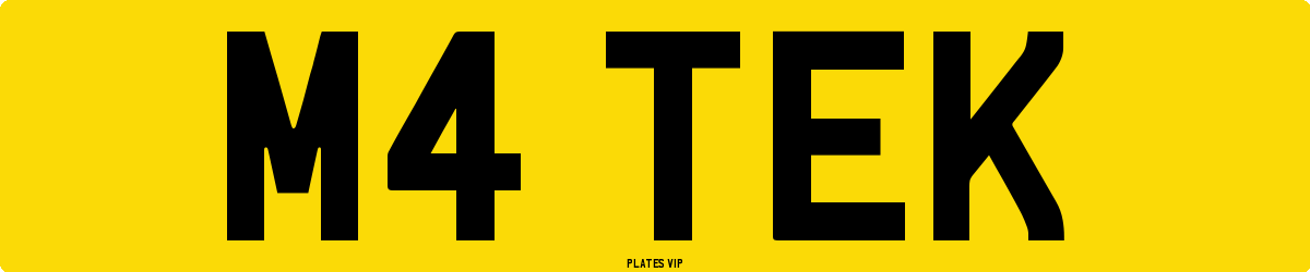 M4 TEK Number Plate