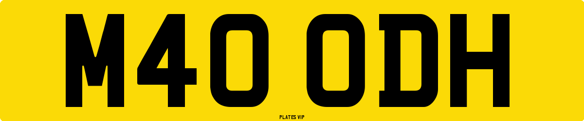 M40 ODH Number Plate