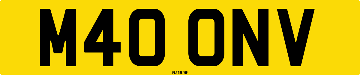 M40 ONV Number Plate