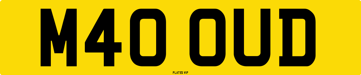 M40 OUD Number Plate