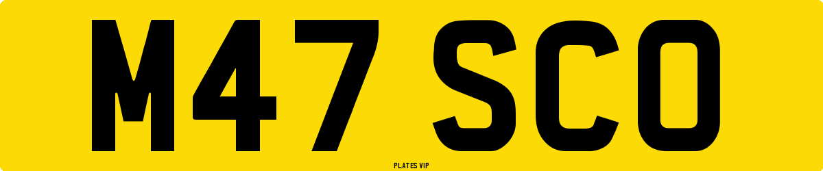 M47 SCO Number Plate