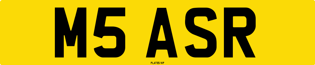 M5 ASR Number Plate