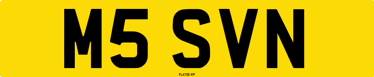 M5 SVN Number Plate