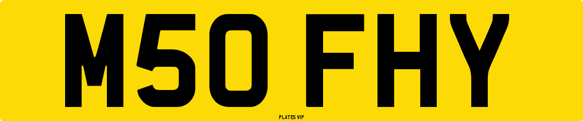 M50 FHY Number Plate