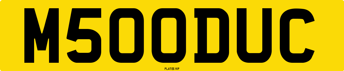 M500DUC Number Plate