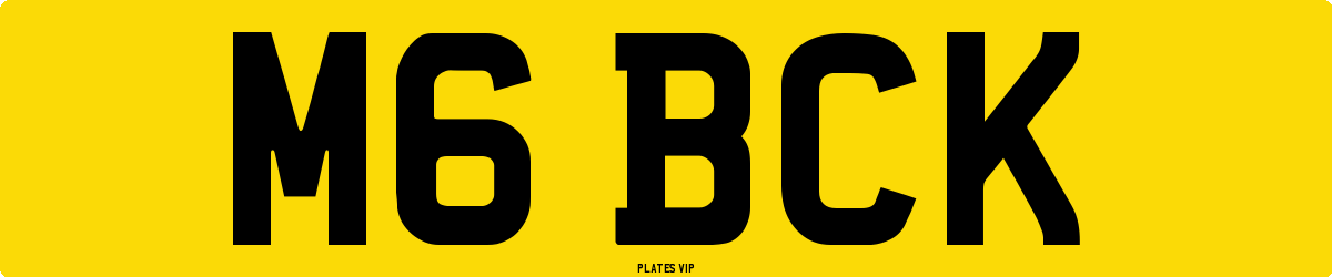 M6 BCK Number Plate