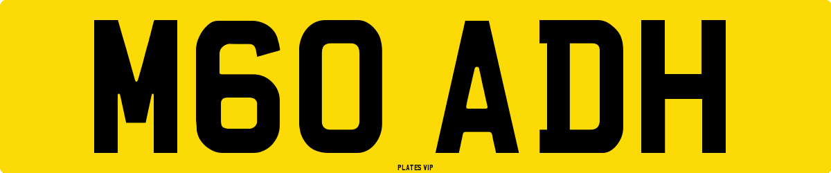 M60 ADH Number Plate