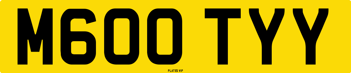 M600 TYY Number Plate