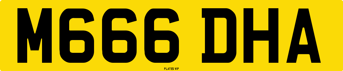 M666 DHA Number Plate