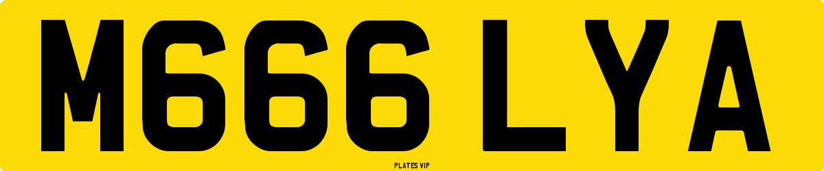 M666 LYA Number Plate