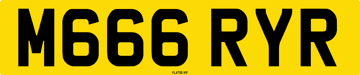 M666 RYR Number Plate