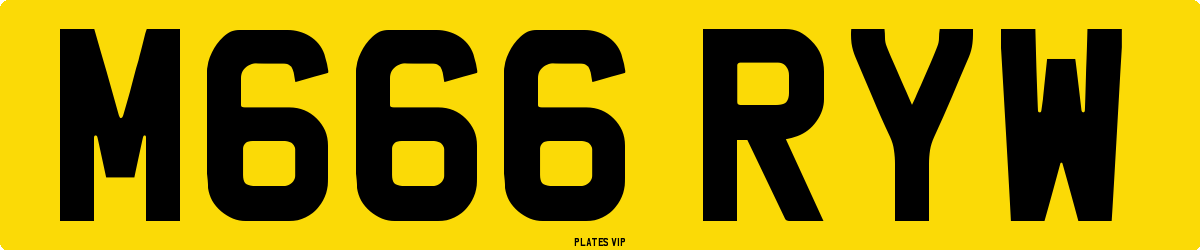 M666 RYW Number Plate