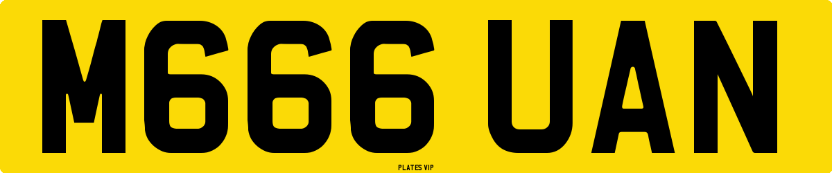 M666 UAN Number Plate