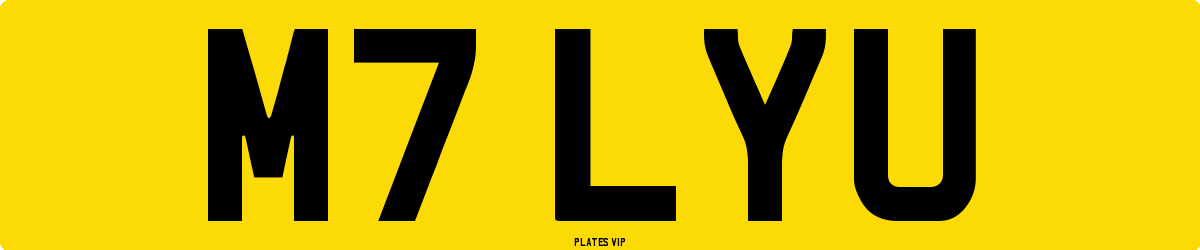 M7 LYU Number Plate