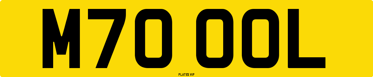 M70 OOL Number Plate