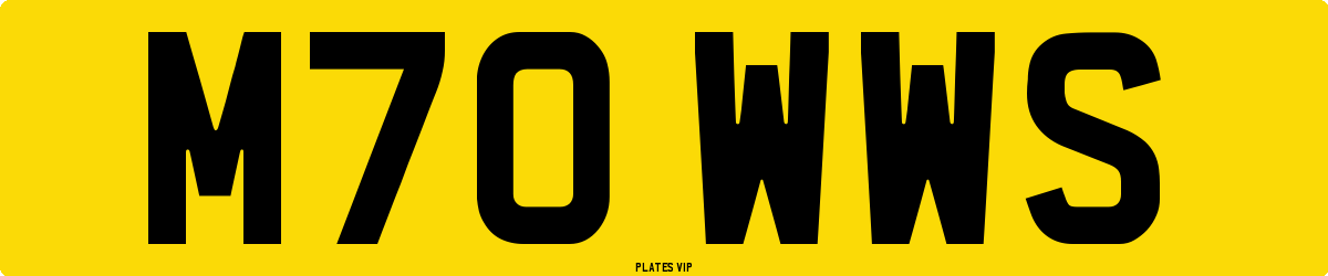 M70 WWS Number Plate