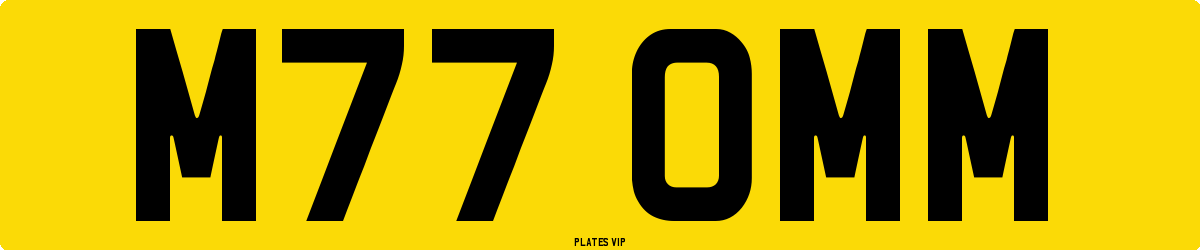 M77 OMM Number Plate