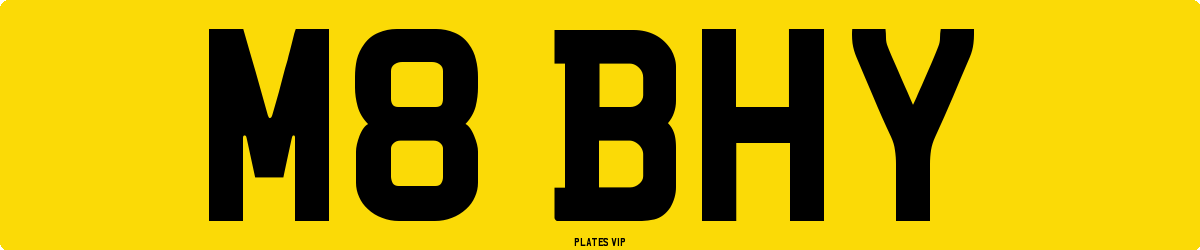 M8 BHY Number Plate