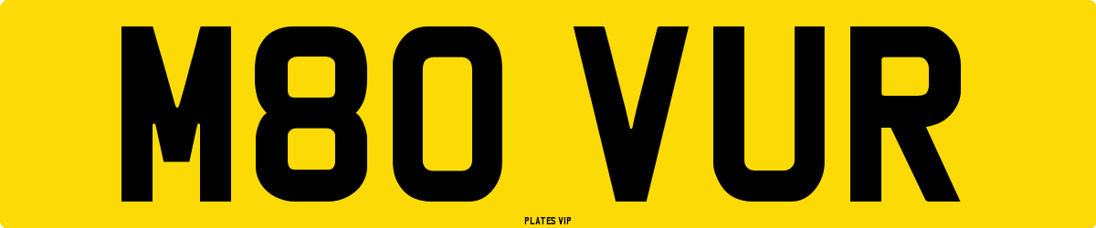 M80 VUR Number Plate