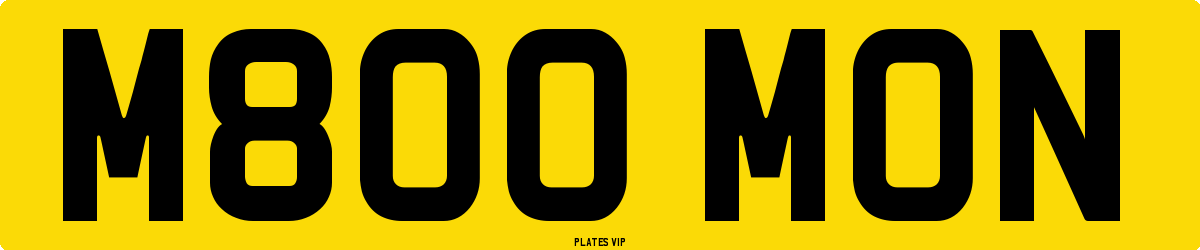 M800 MON Number Plate