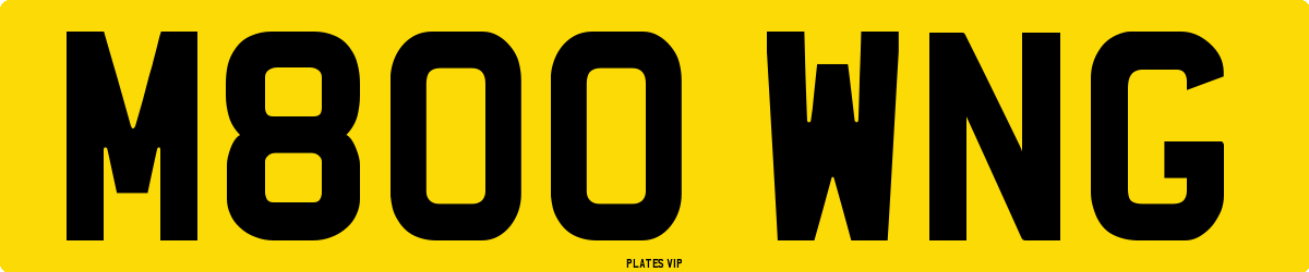 M800 WNG Number Plate