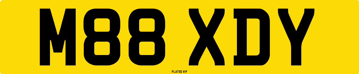 M88 XDY Number Plate