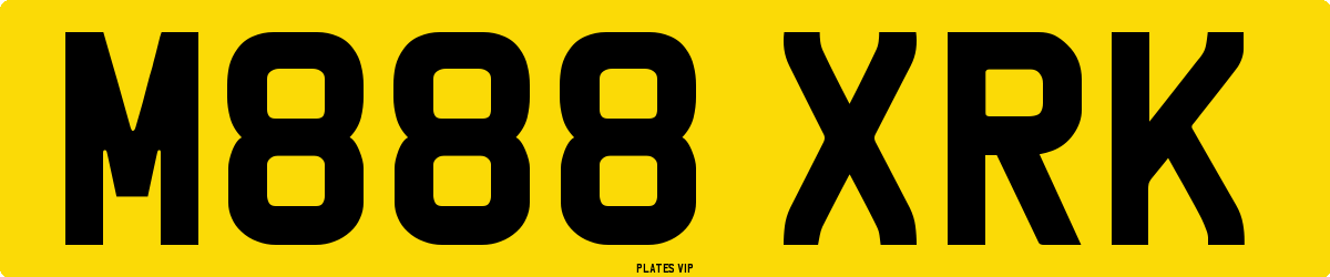 M888 XRK Number Plate