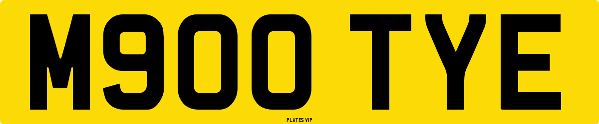 M900 TYE Number Plate