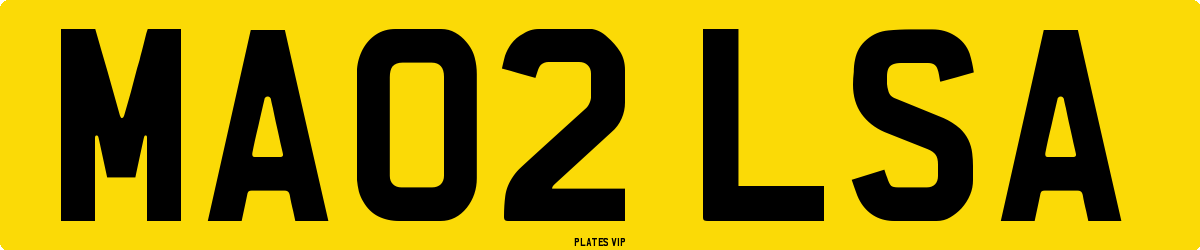 MA02 LSA Number Plate
