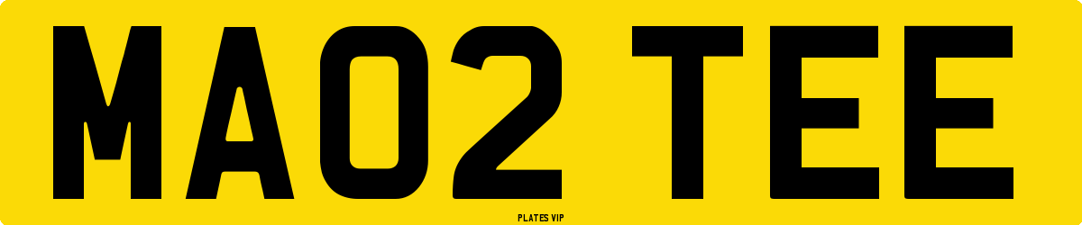 MA02 TEE Number Plate