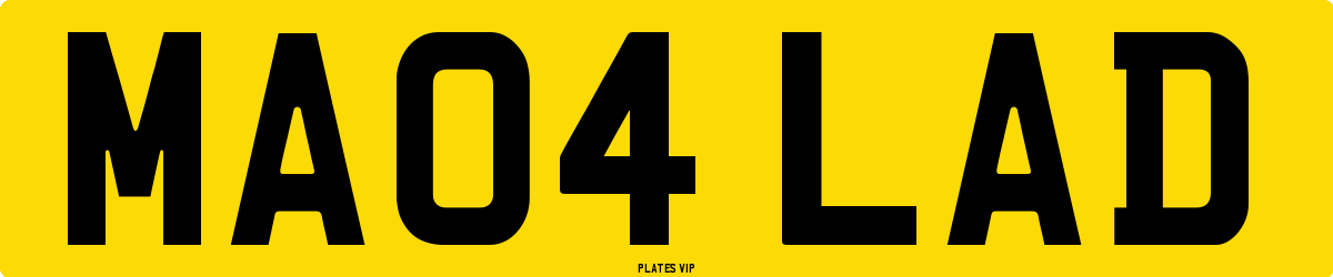 MA04 LAD Number Plate