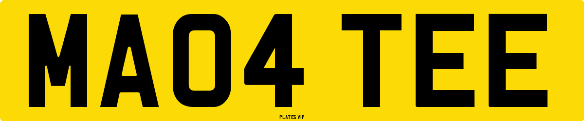MA04 TEE Number Plate