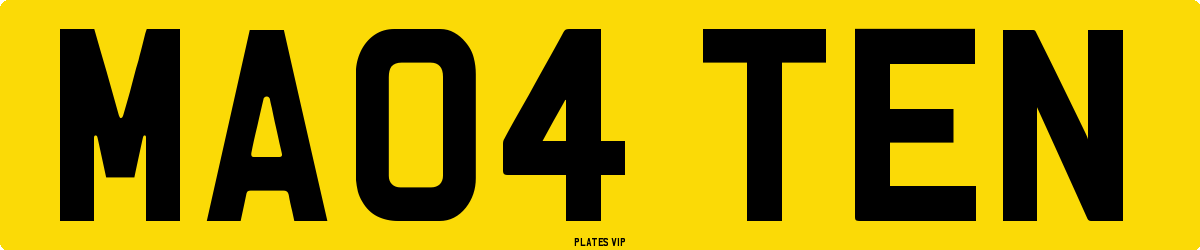 MA04 TEN Number Plate