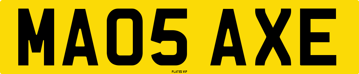 MA05 AXE Number Plate