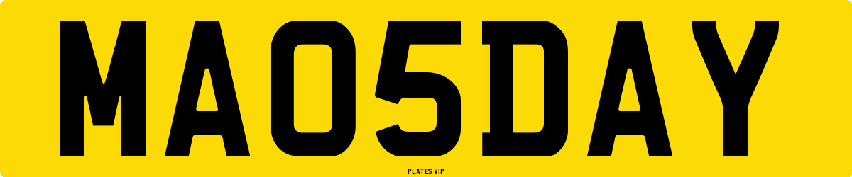 MA05DAY Number Plate