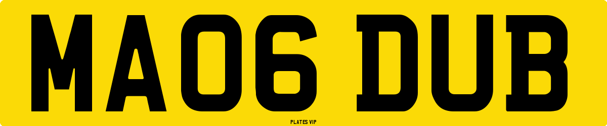 MA06 DUB Number Plate