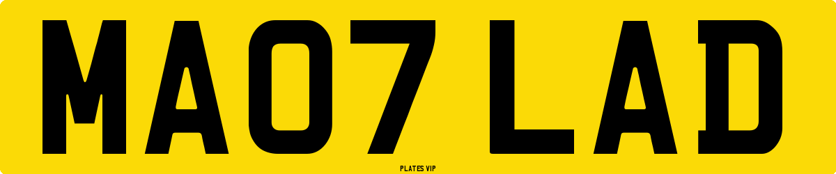 MA07 LAD Number Plate
