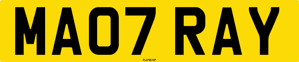 MA07 RAY Number Plate