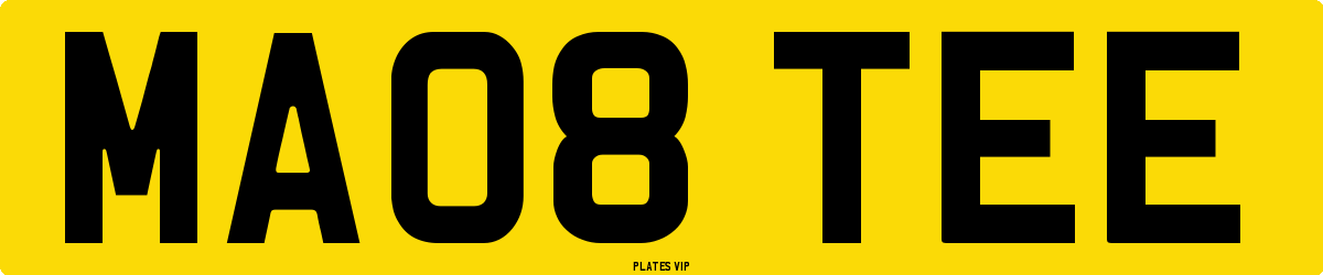 MA08 TEE Number Plate