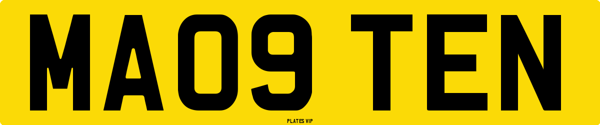 MA09 TEN Number Plate