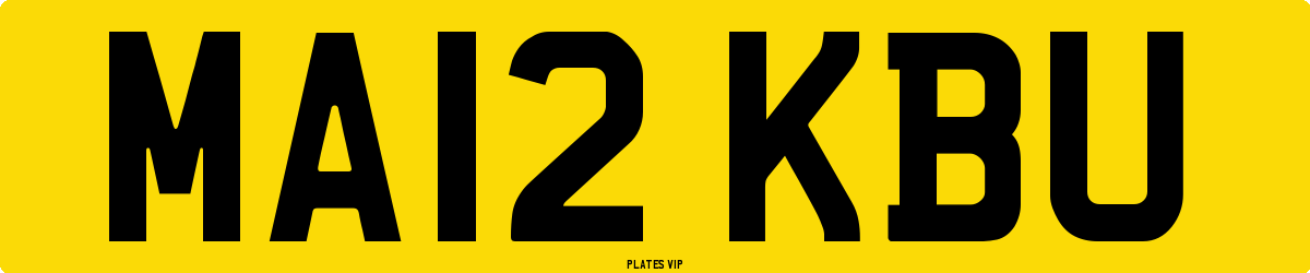MA12 KBU Number Plate